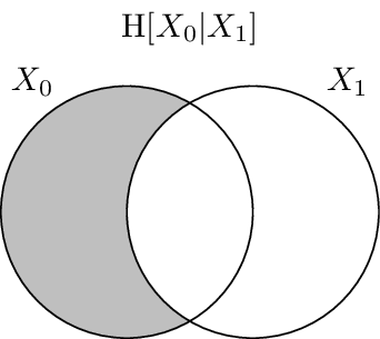 The conditional entropy :math:`\H{X_0 | X_1}`